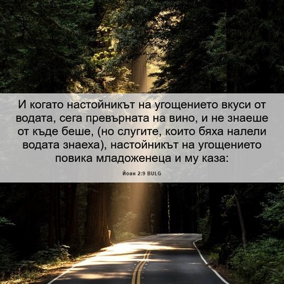 Picture 06 - Йоан 2:9 BULG - И когато настойникът на - Bible Verse Picture