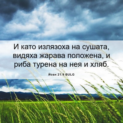 Picture 06 - Йоан 21:9 BULG - И като излязоха на сушата, - Bible Verse Picture