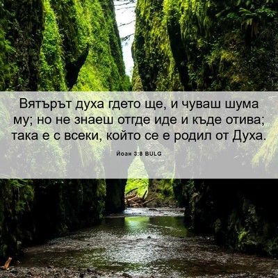 Picture 06 - Йоан 3:8 BULG - Вятърът духа гдето ще, и - Bible Verse Picture