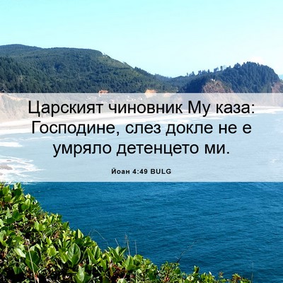 Picture 06 - Йоан 4:49 BULG - Царският чиновник Му каза: - Bible Verse Picture
