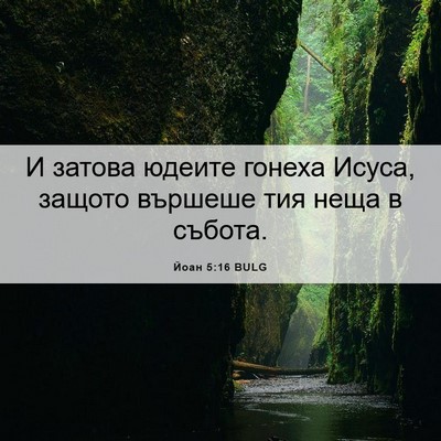 Picture 06 - Йоан 5:16 BULG - И затова юдеите гонеха - Bible Verse Picture