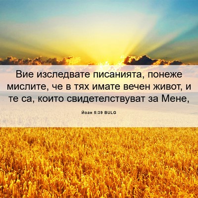 Picture 06 - Йоан 5:39 BULG - Вие изследвате писанията, - Bible Verse Picture