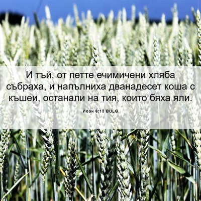 Picture 06 - Йоан 6:13 BULG - И тъй, от петте ечимичени - Bible Verse Picture