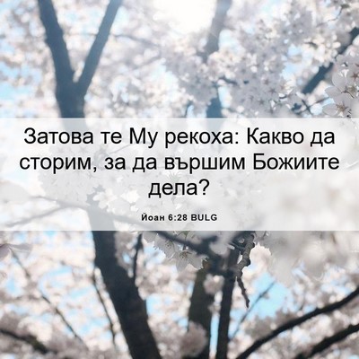 Picture 06 - Йоан 6:28 BULG - Затова те Му рекоха: Какво - Bible Verse Picture
