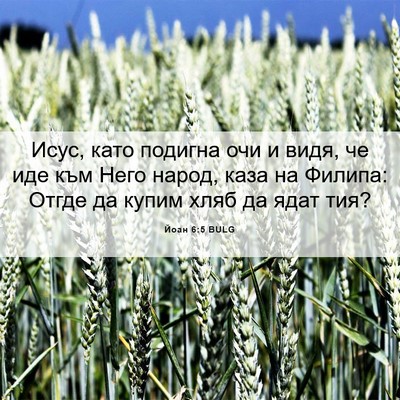 Picture 06 - Йоан 6:5 BULG - Исус, като подигна очи и - Bible Verse Picture