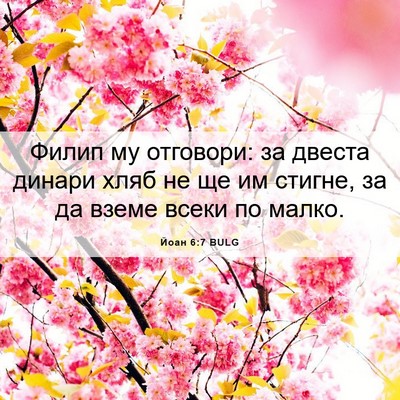 Picture 06 - Йоан 6:7 BULG - Филип му отговори: за - Bible Verse Picture