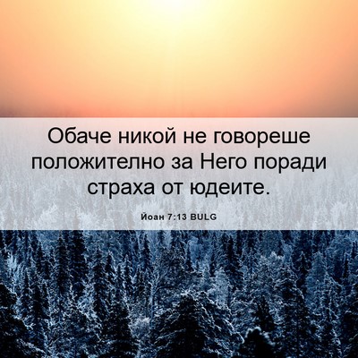Picture 06 - Йоан 7:13 BULG - Обаче никой не говореше - Bible Verse Picture