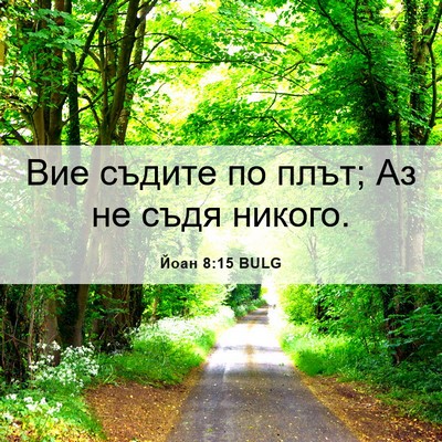 Picture 06 - Йоан 8:15 BULG - Вие съдите по плът; Аз не - Bible Verse Picture