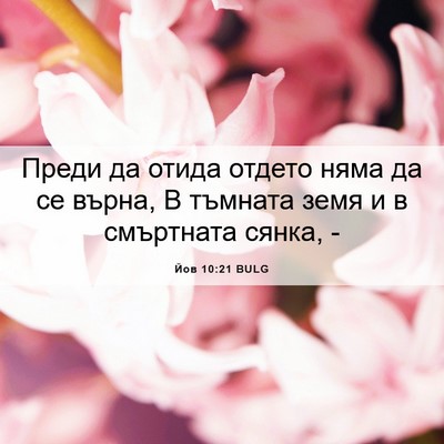 Picture 06 - Йов 10:21 BULG - Преди да отида отдето няма - Bible Verse Picture