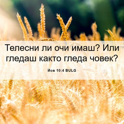 Picture 06 - Йов 10:4 BULG - Телесни ли очи имаш? Или - Bible Verse Picture
