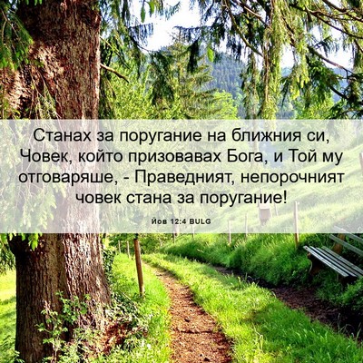 Picture 06 - Йов 12:4 BULG - Станах за поругание на - Bible Verse Picture