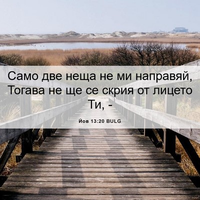 Picture 06 - Йов 13:20 BULG - Само две неща не ми - Bible Verse Picture
