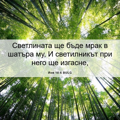 Picture 06 - Йов 18:6 BULG - Светлината ще бъде мрак в - Bible Verse Picture