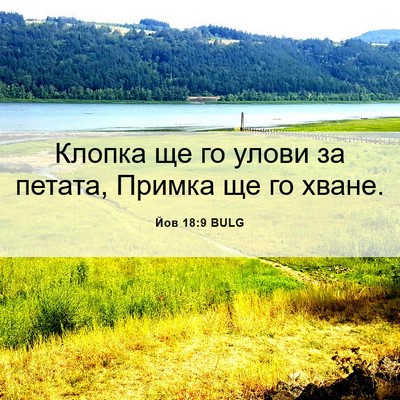 Picture 06 - Йов 18:9 BULG - Клопка ще го улови за - Bible Verse Picture