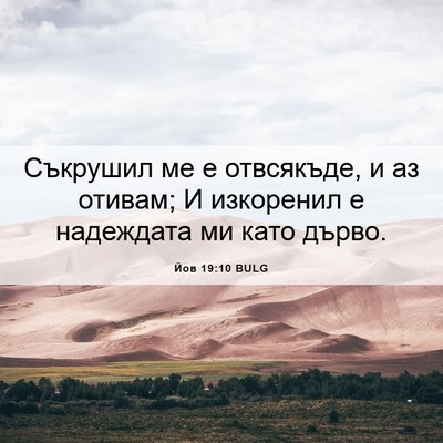Picture 06 - Йов 19:10 BULG - Съкрушил ме е отвсякъде, и - Bible Verse Picture