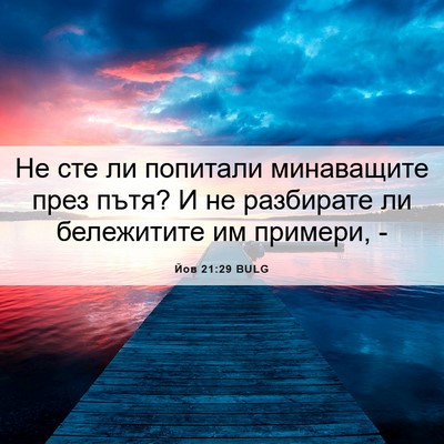 Picture 06 - Йов 21:29 BULG - Не сте ли попитали - Bible Verse Picture