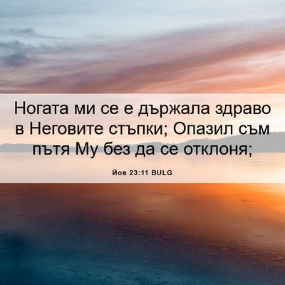 Picture 06 - Йов 23:11 BULG - Ногата ми се е държала - Bible Verse Picture