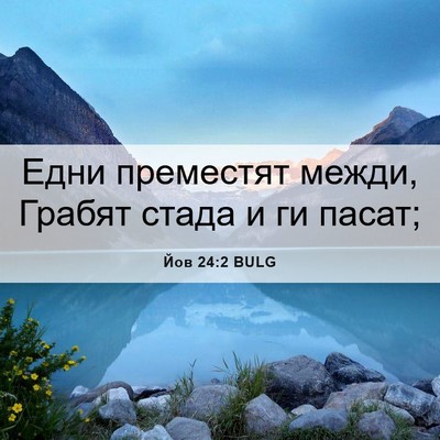 Picture 06 - Йов 24:2 BULG - Едни преместят межди, - Bible Verse Picture