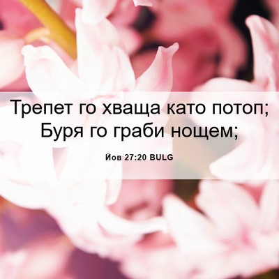 Picture 06 - Йов 27:20 BULG - Трепет го хваща като потоп; - Bible Verse Picture