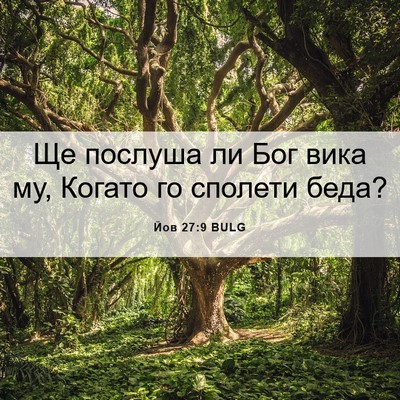 Picture 06 - Йов 27:9 BULG - Ще послуша ли Бог вика му, - Bible Verse Picture