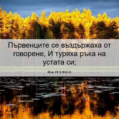 Picture 06 - Йов 29:9 BULG - Първенците се въздържаха - Bible Verse Picture
