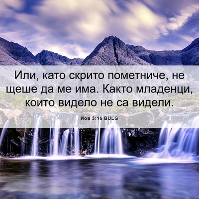 Picture 06 - Йов 3:16 BULG - Или, като скрито пометниче, - Bible Verse Picture