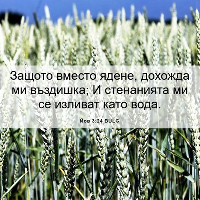 Picture 06 - Йов 3:24 BULG - Защото вместо ядене, - Bible Verse Picture