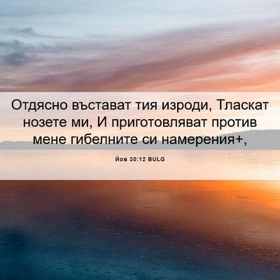 Picture 06 - Йов 30:12 BULG - Отдясно въстават тия - Bible Verse Picture