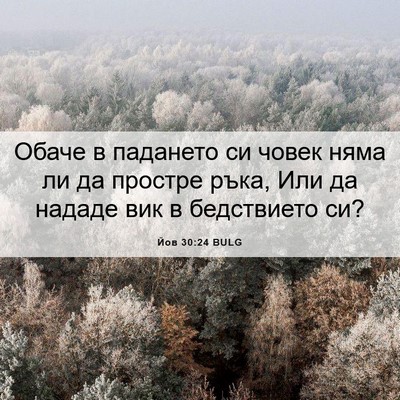 Picture 06 - Йов 30:24 BULG - Обаче в падането си човек - Bible Verse Picture
