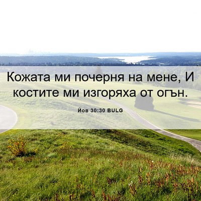 Picture 06 - Йов 30:30 BULG - Кожата ми почерня на мене, - Bible Verse Picture