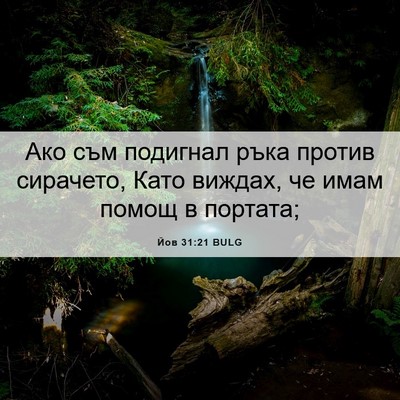 Picture 06 - Йов 31:21 BULG - Ако съм подигнал ръка - Bible Verse Picture