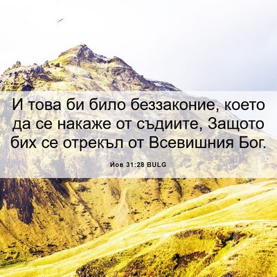 Picture 06 - Йов 31:28 BULG - И това би било беззаконие, - Bible Verse Picture