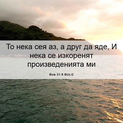 Picture 06 - Йов 31:8 BULG - То нека сея аз, а друг да - Bible Verse Picture