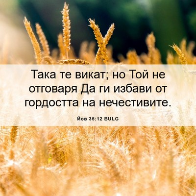 Picture 06 - Йов 35:12 BULG - Така те викат; но Той не - Bible Verse Picture