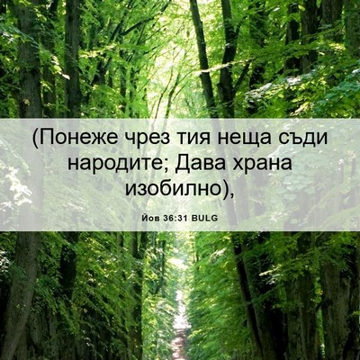Picture 06 - Йов 36:31 BULG - (Понеже чрез тия неща съди - Bible Verse Picture