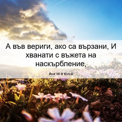 Picture 06 - Йов 36:8 BULG - А във вериги, ако са - Bible Verse Picture