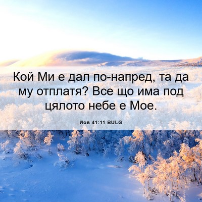 Picture 06 - Йов 41:11 BULG - Кой Ми е дал по-напред, та - Bible Verse Picture