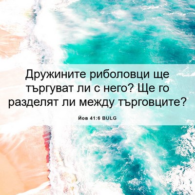 Picture 06 - Йов 41:6 BULG - Дружините риболовци ще - Bible Verse Picture