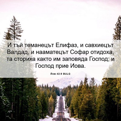 Picture 06 - Йов 42:9 BULG - И тъй теманецът Елифаз, и - Bible Verse Picture
