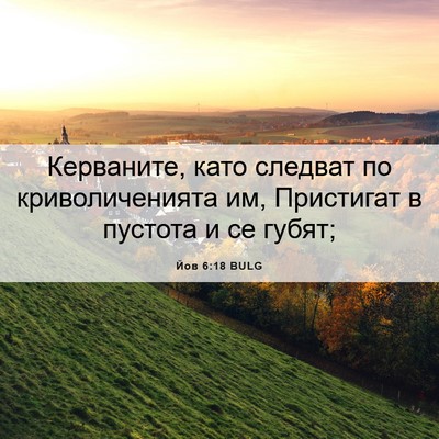 Picture 06 - Йов 6:18 BULG - Керваните, като следват по - Bible Verse Picture