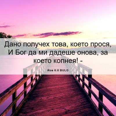 Picture 06 - Йов 6:8 BULG - Дано получех това, което - Bible Verse Picture