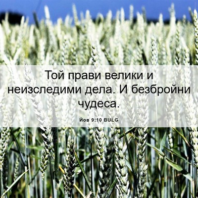 Picture 06 - Йов 9:10 BULG - Той прави велики и - Bible Verse Picture