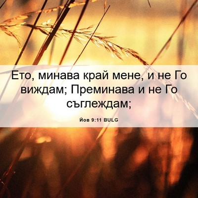 Picture 06 - Йов 9:11 BULG - Ето, минава край мене, и не - Bible Verse Picture