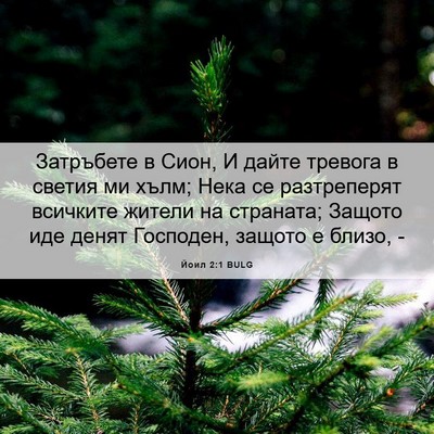 Picture 06 - Йоил 2:1 BULG - Затръбете в Сион, И дайте - Bible Verse Picture