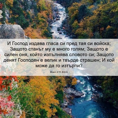 Picture 06 - Йоил 2:11 BULG - И Господ издава гласа си - Bible Verse Picture