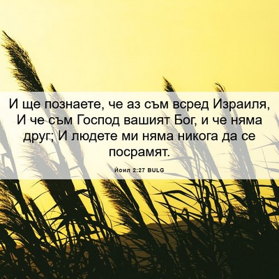 Picture 06 - Йоил 2:27 BULG - И ще познаете, че аз съм - Bible Verse Picture