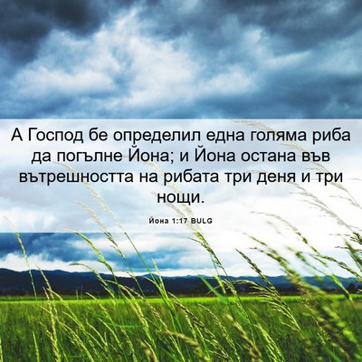 Picture 06 - Йона 1:17 BULG - А Господ бе определил една - Bible Verse Picture