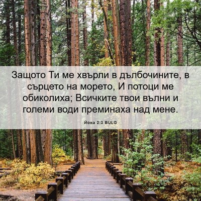Picture 06 - Йона 2:3 BULG - Защото Ти ме хвърли в - Bible Verse Picture