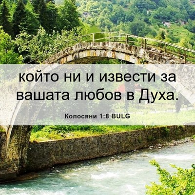 Picture 06 - Колосяни 1:8 BULG - който ни и извести за - Bible Verse Picture