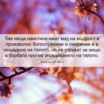 Picture 06 - Колосяни 2:23 BULG - Тия неща наистина имат вид - Bible Verse Picture